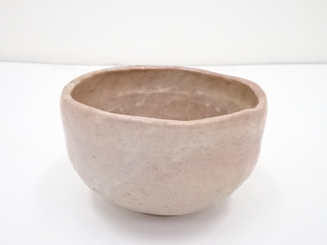 JAPANESE TEA CEREMONY RED RAKU TEA BOWL / CHAWAN 